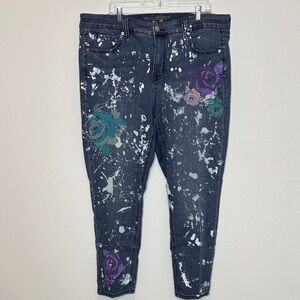 Melissa McCarthy Dark Blue Floral Women's Jeans